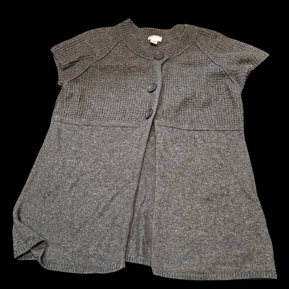 Mossimo Supply Co. Gray Short Sleeve Button Front Cardigan Size XL - Picture 1 of 5